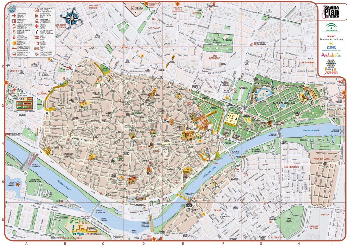 kort over Sevilla centrum 
