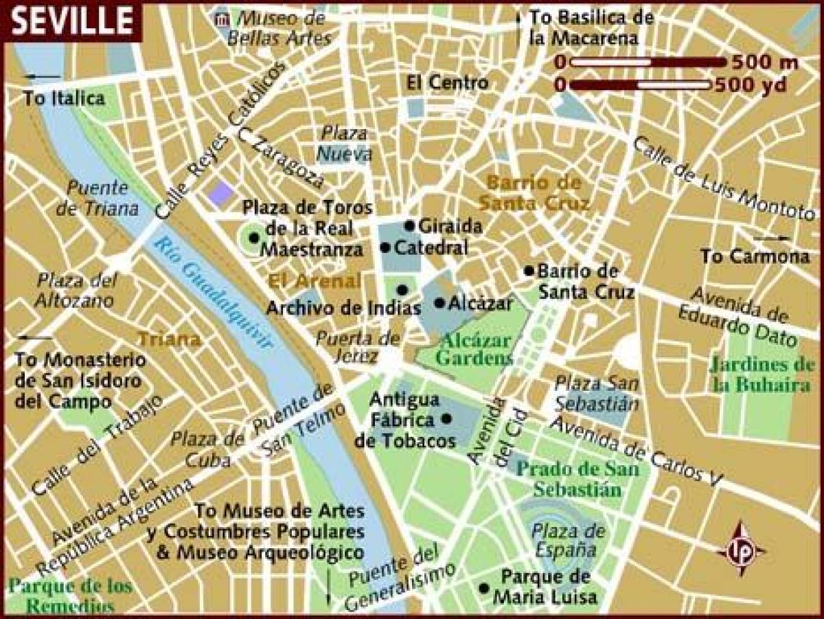 kort over Sevilla kvarterer