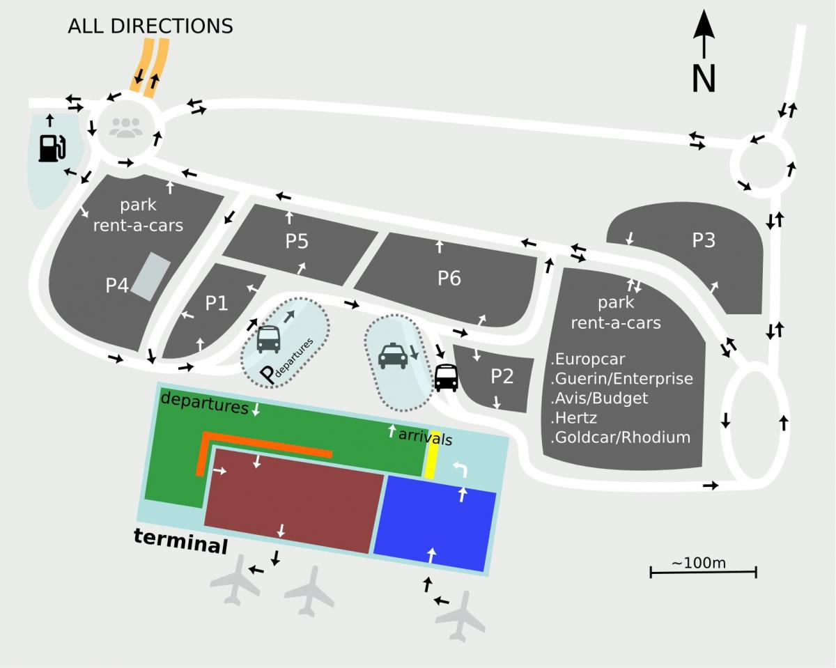 Sevilla lufthavn kort