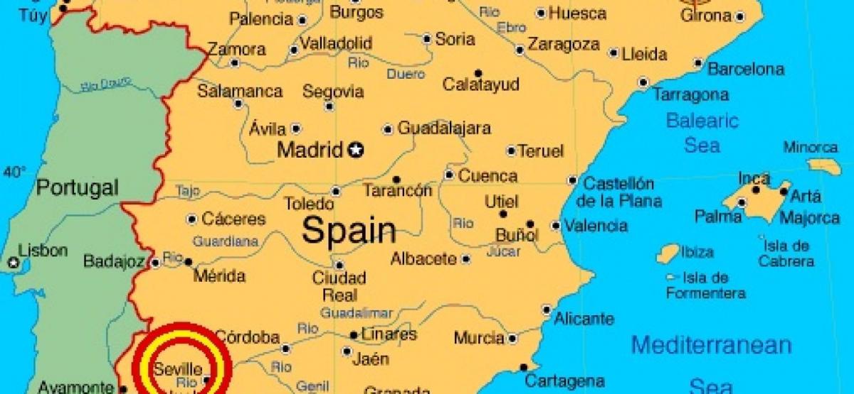 Sevilla spanien kort