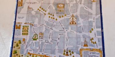 Kort over jødiske kvarter i Sevilla