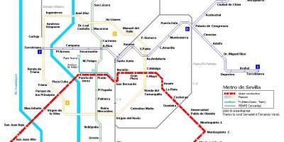 Kort over Sevilla metro