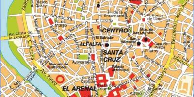 Sevilla spanien kort turistattraktioner