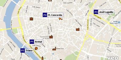 Kort over Sevilla parkering